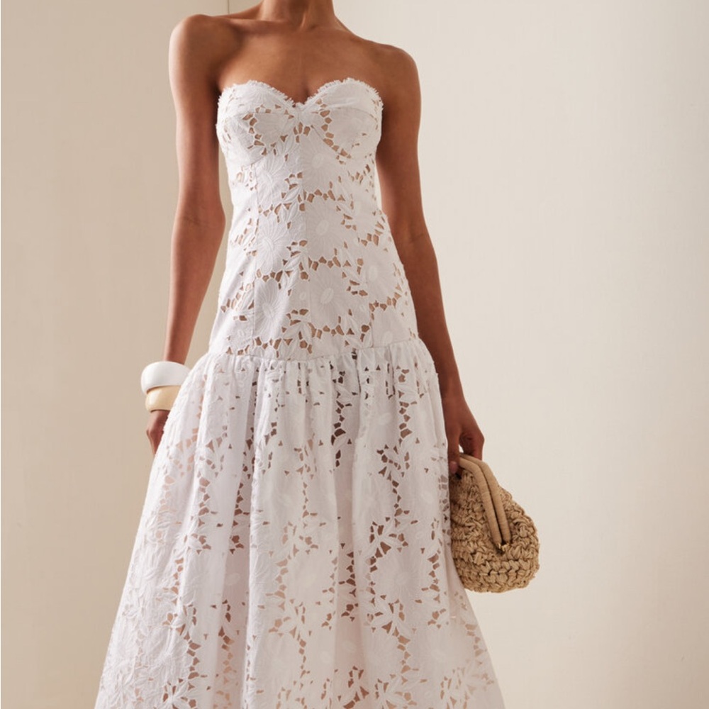 Silvia Tcherassi White Strapless Lace Maxi Dress